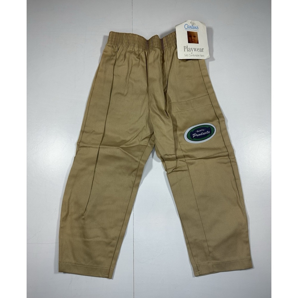 Carter's Playwear Vintage 90's Boy's Pants 2T Khaki 100% Cotton NEW With Tags
